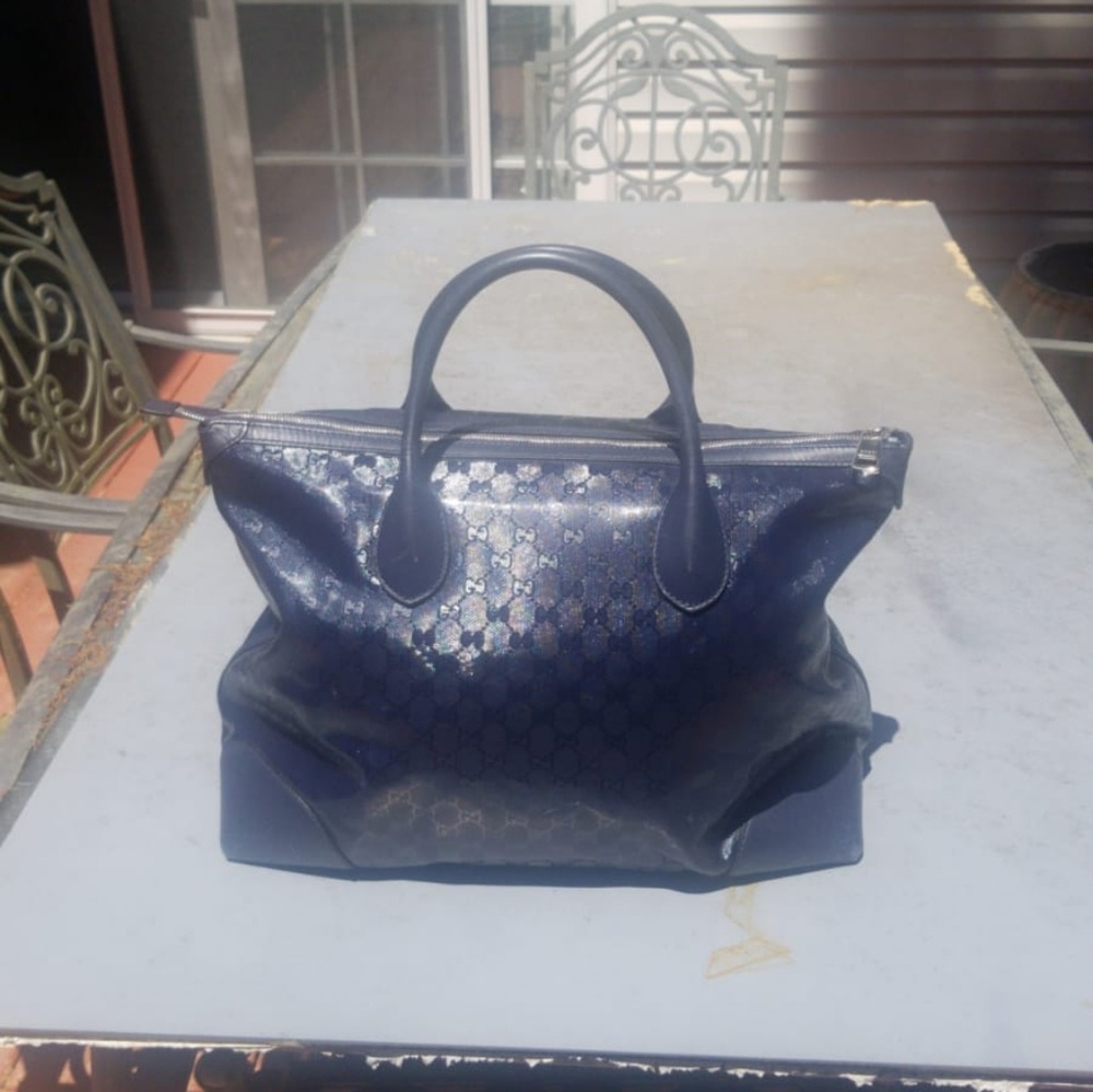Gucci Crystal Navy Weekender Great Condition